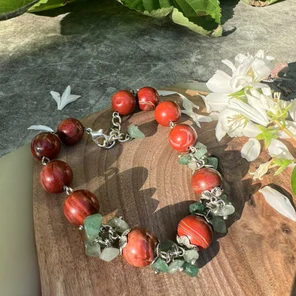 Браслет из яшмы и флюорита